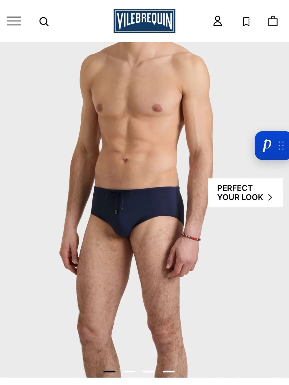 Vilebrequin Navy Men's Swim Brief with Drawstring